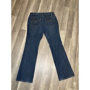 Ann Taylor LOFT Original Bootcut Blue Jeans Size 8 Stretch Low Rise Flap Pockets